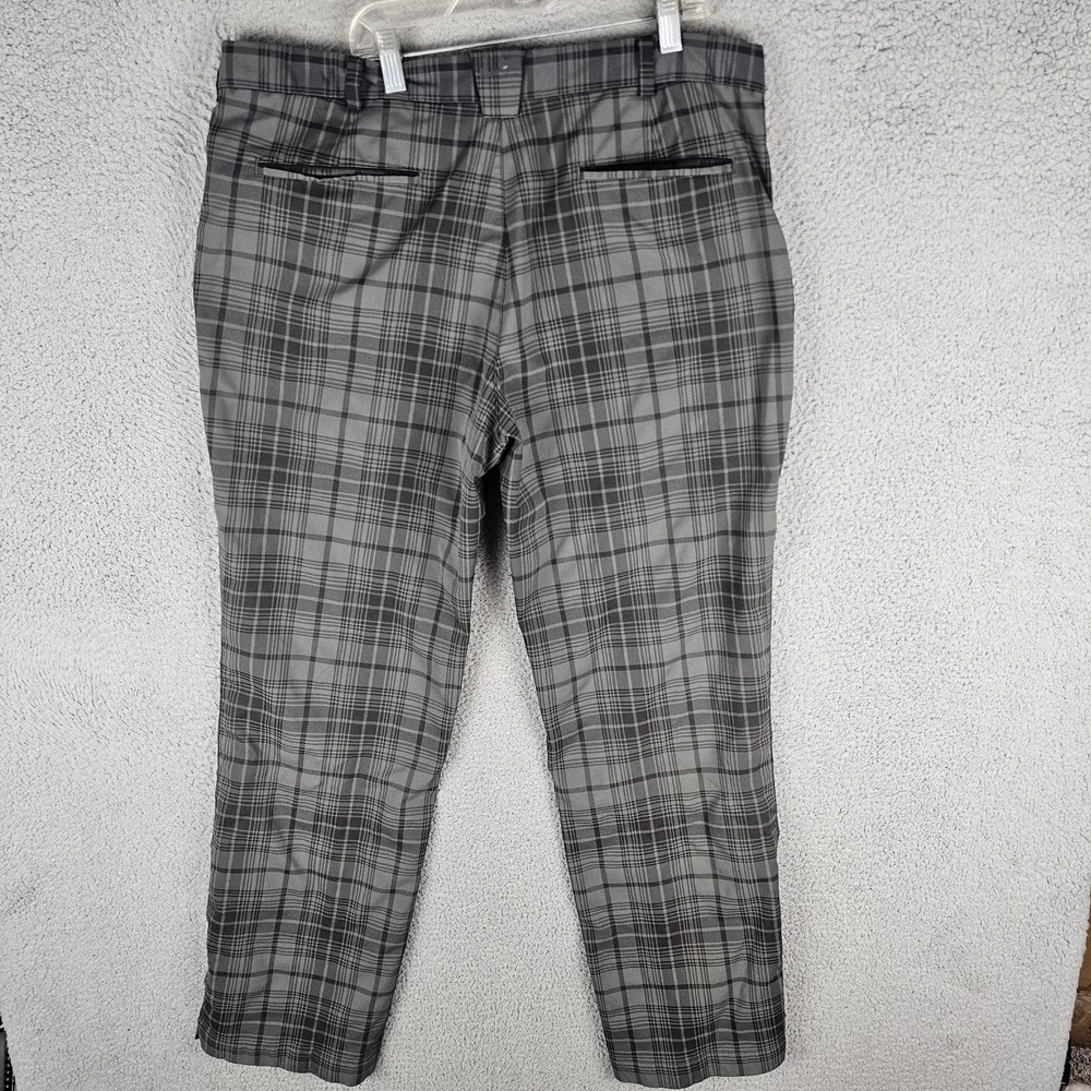 Nike Golf Pants Men 36x32 Plaid Dri-Fit Tour Performance Straight Leg 509741-010